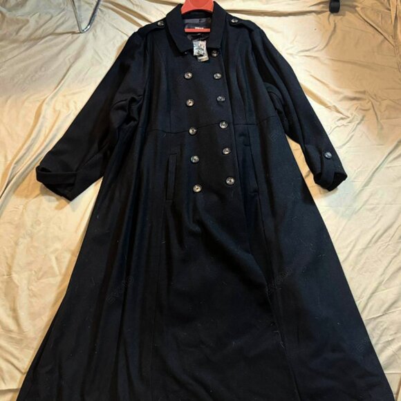 Torrid Size 6 Black Wool-Blend Military Fit & Flare Coat, Black, NWT - Picture 2 of 16